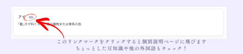 リンクマークをクリックすると個別説明ページに飛べる